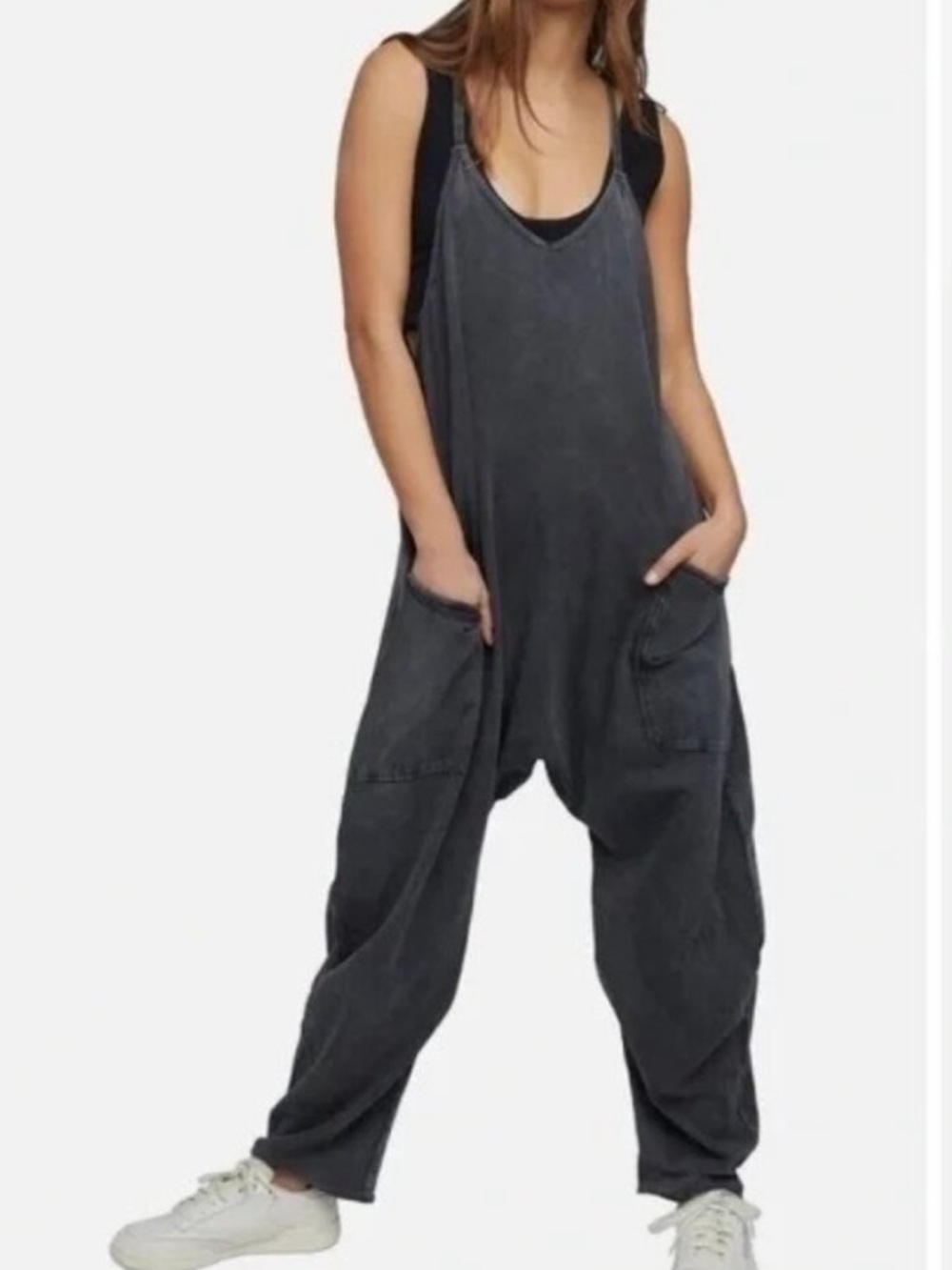 Free People Hot Shot Onesie Charcoal Heather Size Medium - Picture 8 of 10